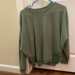 lace crewneck sweater